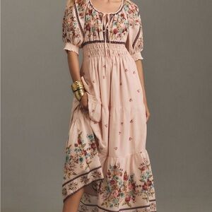 Anthropologie Somerset Puff Sleeve Maxi Dress